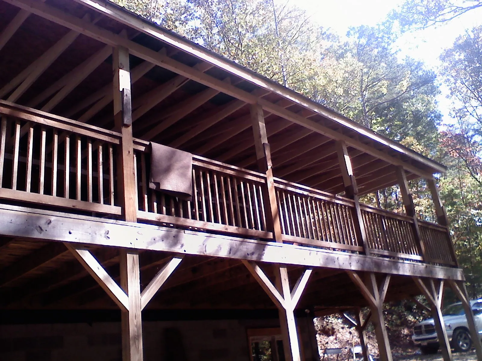 Timber framing under a new elevated porch and deck — Roof Leak Repair in Fulton by Roofing Brothers